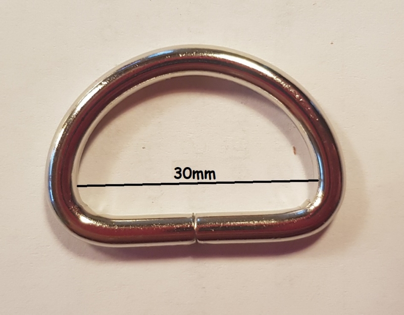 D-Ring 30mm Silber